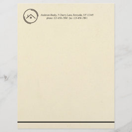 Minimalistisch Off White Real Anwesen Briefbogen