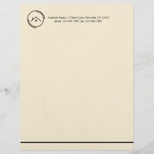 Minimalistisch Off White Real Anwesen Briefbogen