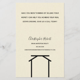 Minimalistisch Off White Real Anwesen Flyer