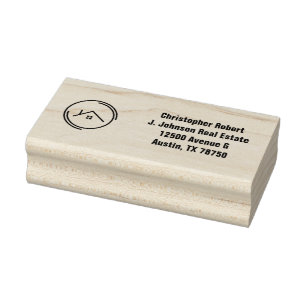 Minimalistisch Off White Real Anwesen Gummistempel