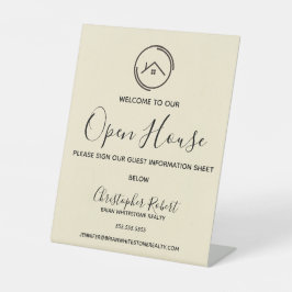 Minimalistisch Off White Real Anwesen Sockelschild