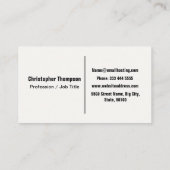 Minimalistisch Off-White und Black Modern Beruflic Visitenkarte (Rückseite)