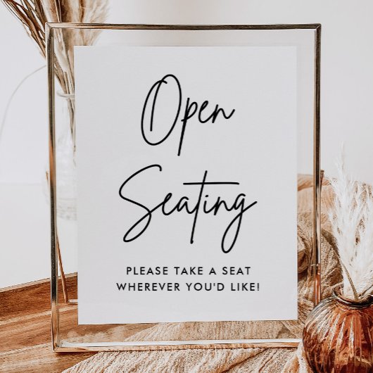 Minimalistisch offenes Sitzzeichen, Sitzsuche Poster