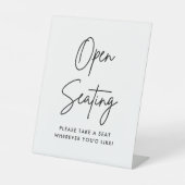 Minimalistisch offenes Sitzzeichen, Sitzsuche Sockelschild (Vorderseite)