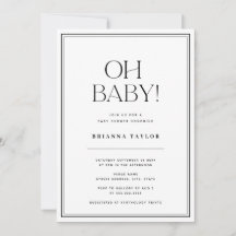 Minimalistisch Oh Baby Black & White Baby Dusche