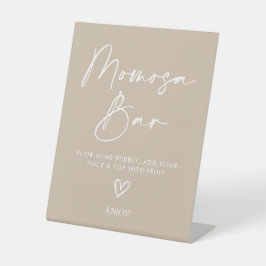 Minimalistisch Oh Baby Dusche Beige Momosa Bar Zei Sockelschild