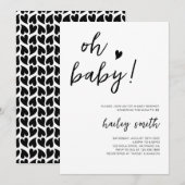 Minimalistisch Oh Baby Dusche Einladung (Vorne/Hinten)