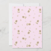 Minimalistisch Oh Baby Pink Bear Baby Dusche Einladung (Rückseite)