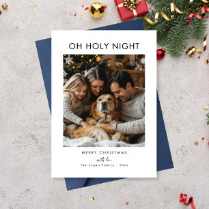 Minimalistisch Oh Heilige Nacht Weihnachtsfamilie  Feiertagskarte
