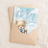 Minimalistisch Oh Junge, es ist eine Baby Blue Bea Einladung