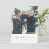 Minimalistisch Oh, was Spaß Weihnachten Familie Fo (Stehend Vorderseite)