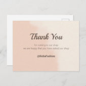 Minimalistisch Ombre Pink Vielen Dank Postcard Postkarte (Vorne/Hinten)