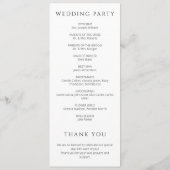 Minimalistisch One Line Art Kissing Couple Wedding Programm (Rückseite)