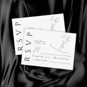 Minimalistisch One Line Art Kissing Couple Wedding RSVP Karte
