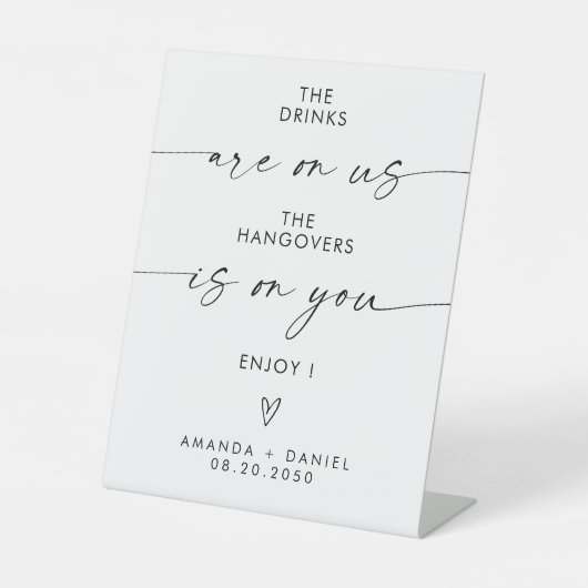 Minimalistisch Open Bar Sign Sockelschild (Vorderseite)