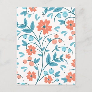 Minimalistisch-orange Blume Feiertagspostkarte