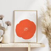 Minimalistisch Orange Blume Kunst Zeichnend Poster