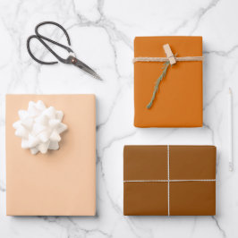 Minimalistisch orange & braun Solid Colors Einfach Geschenkpapier Set
