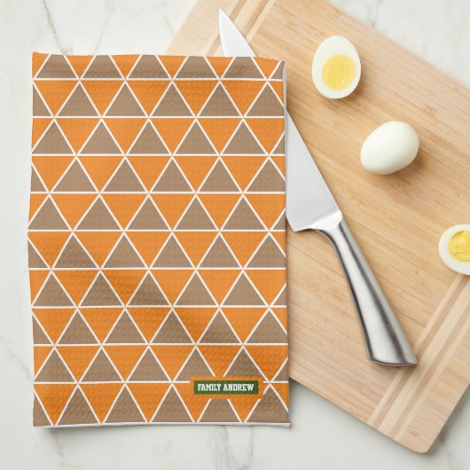 Minimalistisch-orange-braune Landschaft Geschirrtuch (Viertel Falte)