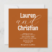Minimalistisch Orange Burnt Scripture Wedding (Vorderseite)