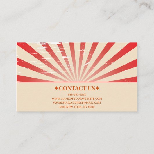 Minimalistisch Orange Earthy Stripes Grunge Retro Visitenkarte (Rückseite)