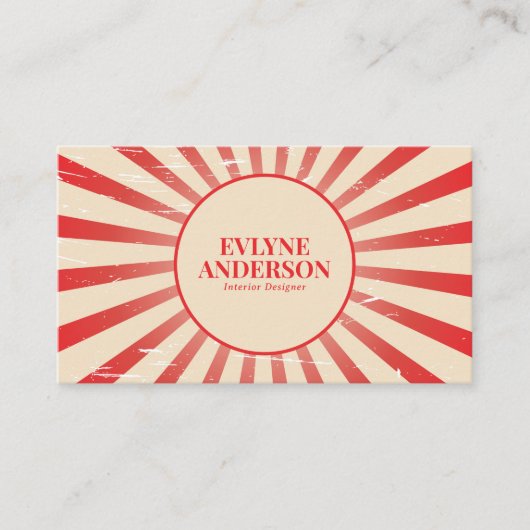 Minimalistisch Orange Earthy Stripes Grunge Retro Visitenkarte (Vorderseite)