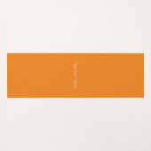 Minimalistisch orange individuelle Name monogramm Yogamatte (Rückseite (Horizontal))