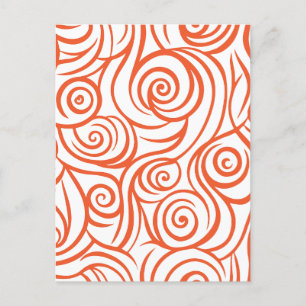 Minimalistisch orange und weiß abstrakt feiertagspostkarte