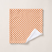 Minimalistisch Orange White Checked Badhandtuch Set (Waschlappen)
