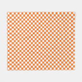 Minimalistisch Orange White Checked Fleecedecke (Vorderseite (Horizontal))