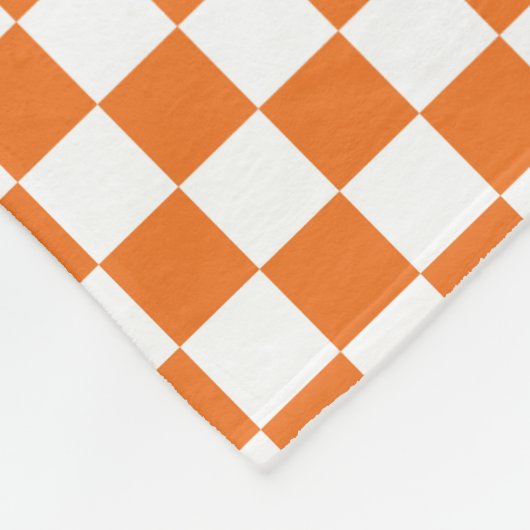 Minimalistisch Orange White Checked Fleecedecke (Ecke)