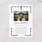 Minimalistisch-orthodoxe Christlich-Gedenkkarte Platzkarte (Rückseite)