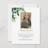 Minimalistisch-orthodoxe Christliche Begräbnisgrün Dankeskarte (Vorderseite)