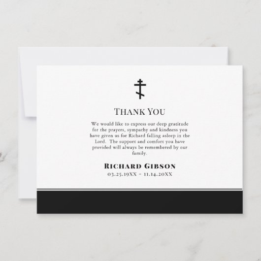 Minimalistisch-orthodoxe Christliche Gedenkstätte Dankeskarte (Vorderseite)