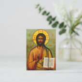 Minimalistisch-orthodoxe Foto-Gedenkkarte Platzkarte (Stehend Vorderseite)