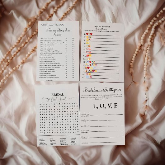 Minimalistisch Over oder unter Brautparty Ankündigung