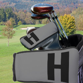 Minimalistisch Oversified Initial Gray and Black Golf Headcover