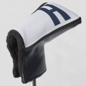 Minimalistisch Oversified Initial Silver Gray and Golf Headcover (3/4 Vorderseite)