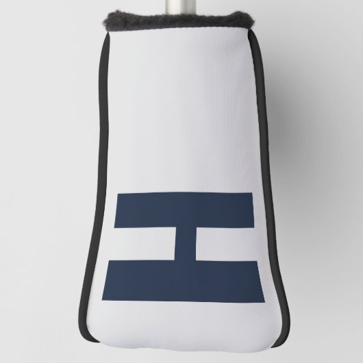 Minimalistisch Oversified Initial Silver Gray and  Golf Headcover (Rotieren 90)