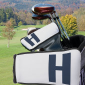 Minimalistisch Oversified Initial Silver Gray and Golf Headcover