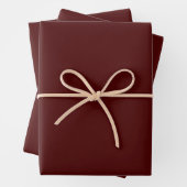 Minimalistisch Oxblood Wein Schlichte Weihnachtsfa Geschenkpapier Set (Beispiel)