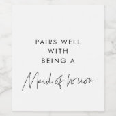 Minimalistisch Pairs gut mit Trauzeugin Weinetikett (Einzelnes Label)