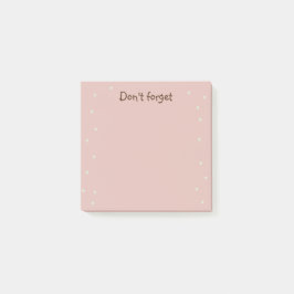 Minimalistisch Pale Pink Vergessen Sie nicht Post-it Klebezettel