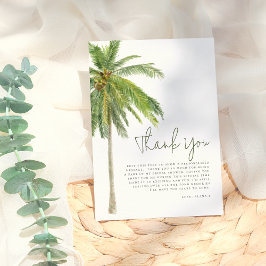 Minimalistisch Palm Tree Boho Tropical Brautparty Dankeskarte