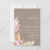 Minimalistisch Pampas Grass Boho Einladung zur Hoc (Vorderseite)