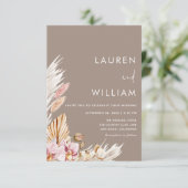 Minimalistisch Pampas Grass Boho Einladung zur Hoc (Stehend Vorderseite)