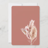 Minimalistisch Pampas Grass Rustic Boho Mauve Pink Einladung (Rückseite)