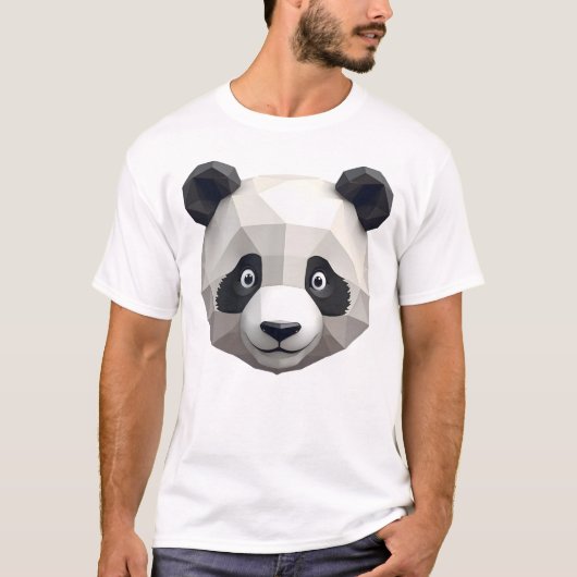Minimalistisch Panda Head T - Shirt (Vorderseite)