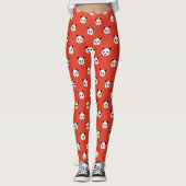 Minimalistisch Panda Pattern - Chili Red Leggings (Vorderseite)