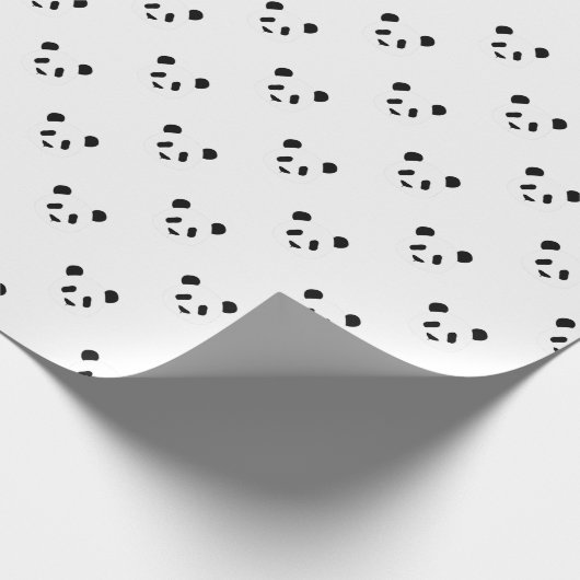 Minimalistisch Panda Pattern Geschenkpapier (Ecke)